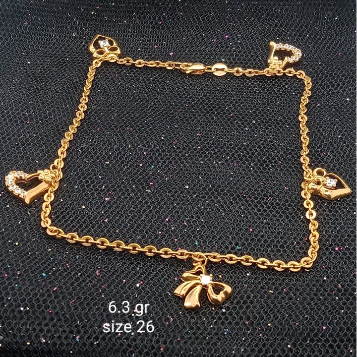 Gelang kaki Emas 17K - 6.3 gr Kadar 750 - 984