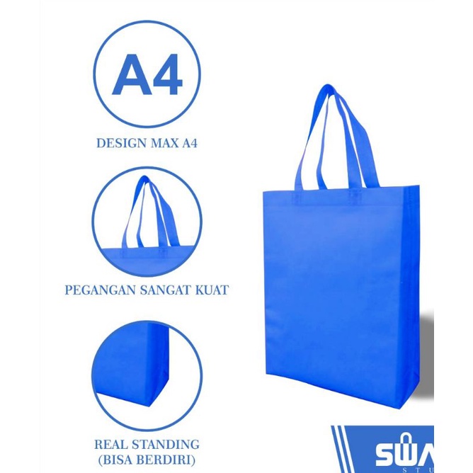 Spunbon sablon goodybag custom standing handel box 30×40×10