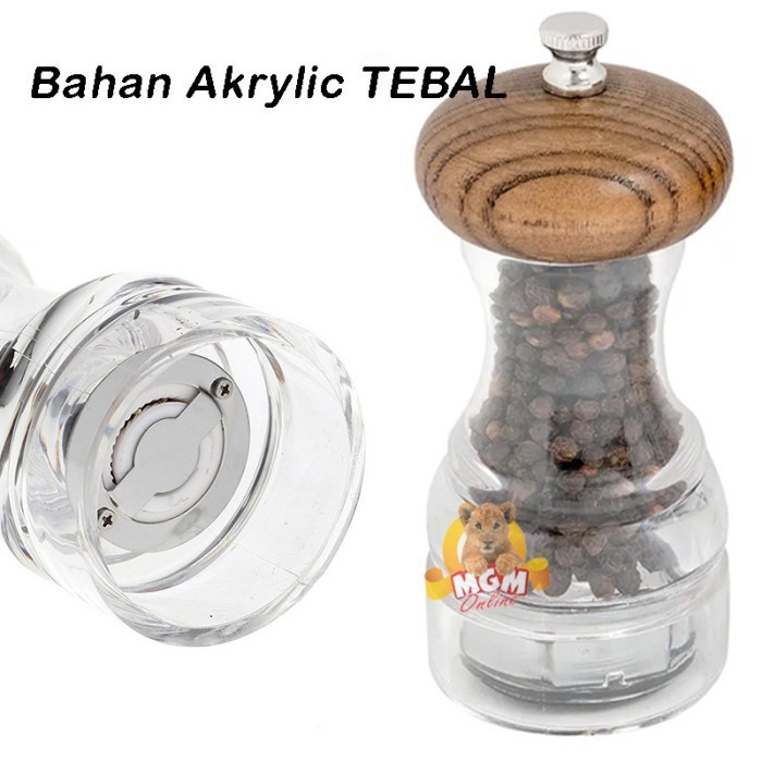 PREMIUM Akrylic Gilingan Lada Merica Salt Pepper Manual Grinder 6inch