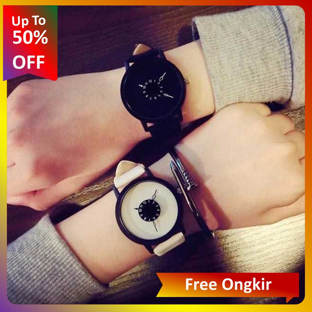 Jam Tangan Antik Hitam Pth jam murah jam analog Wanita Pria jam tangan wanita cantik jam cewek murah