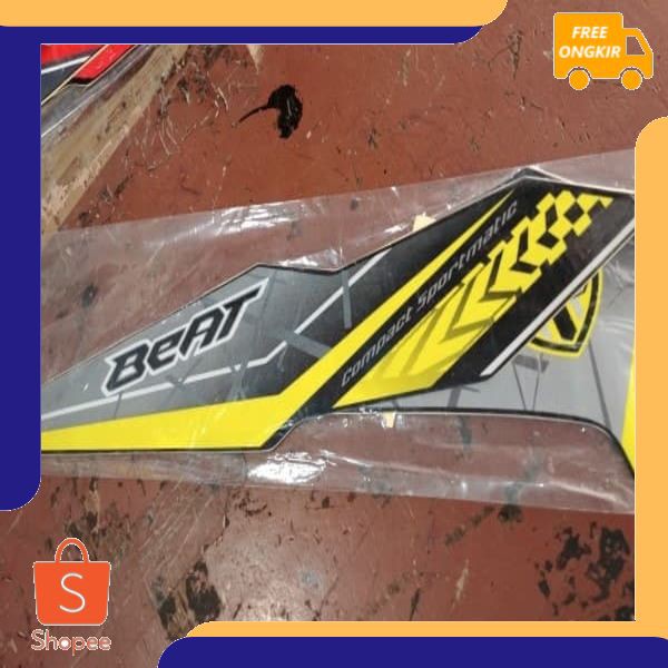 Striping lis/Stiker Body/Stiker Motor Honda Beat Fi 2016 Hitam Kuning