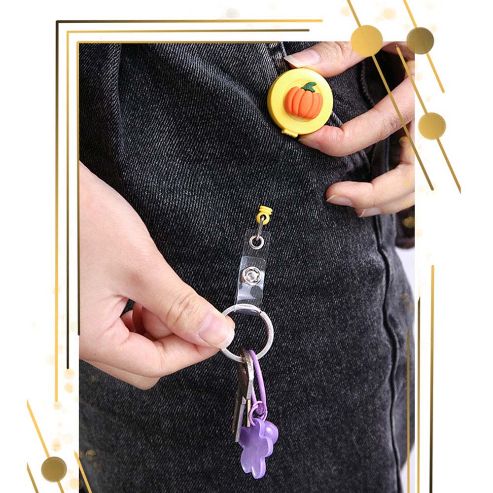 Klip Holder Kartu Id / Kredit / Bus Retractable Motif Kartun Lucu Elegan Untuk Wanita / Anak Perempuan