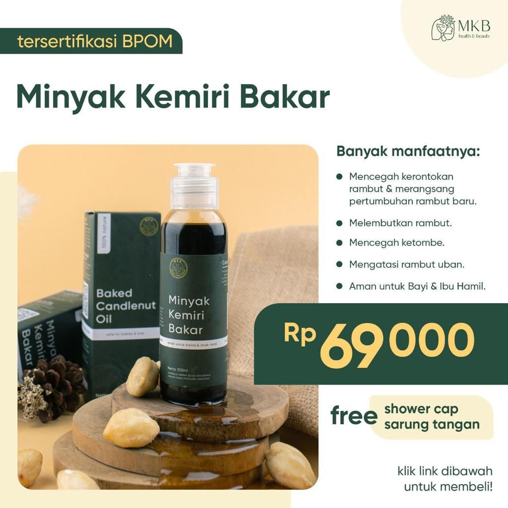 Minyak Kemiri Bakar perawatan rambut rontok MKB asli bali original BPOM