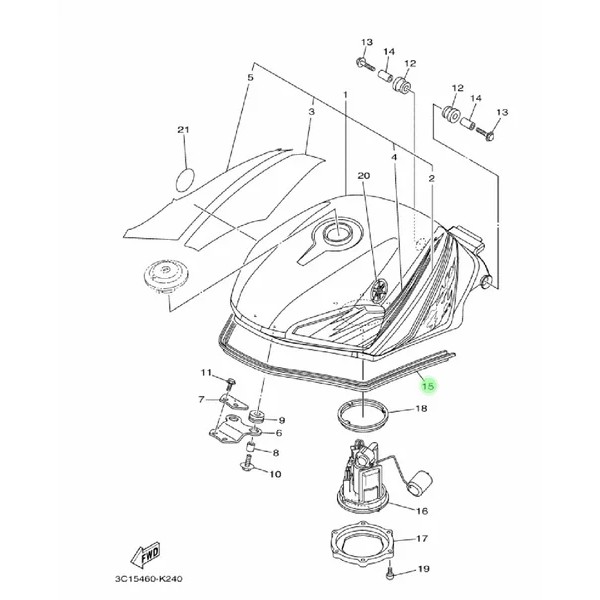 KARET MOLD TANGKI R15 V2 VIXION OLD LAMA OVI ORIGINAL YGP 3C1-F4188-00