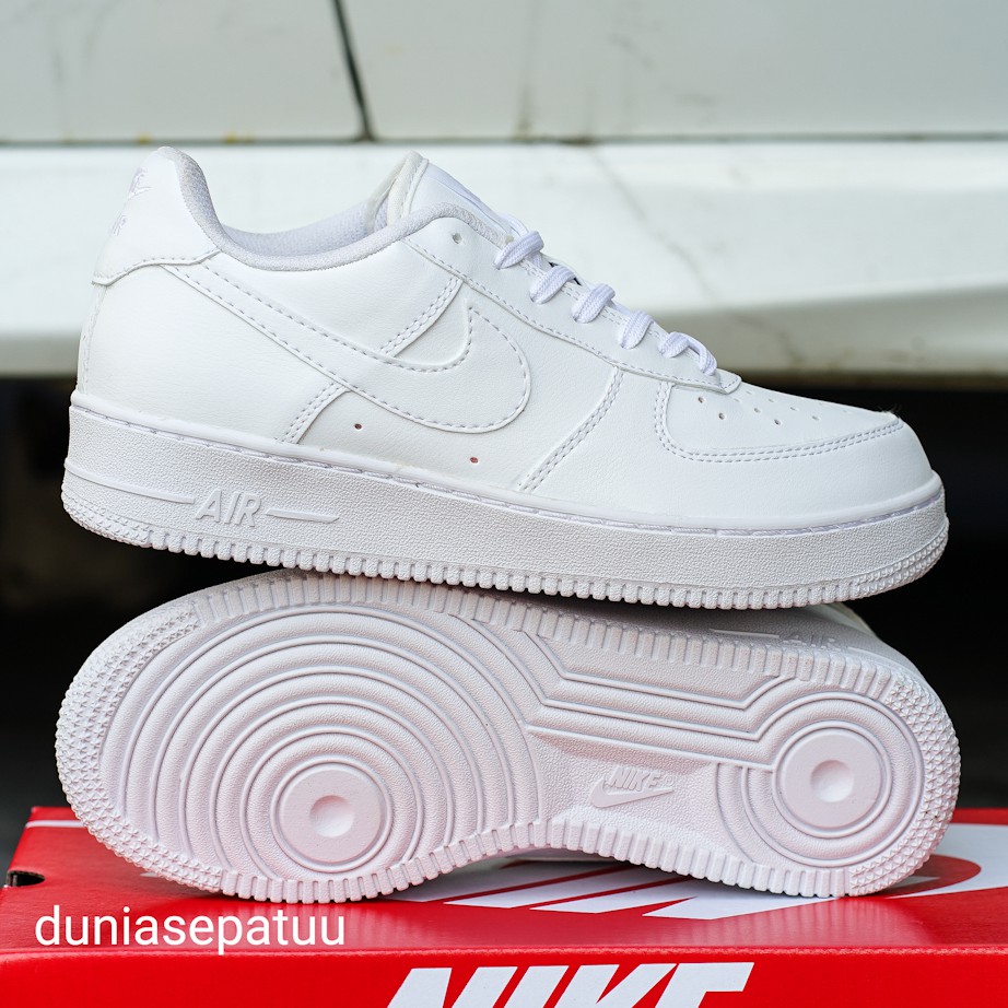 Sepatu Nike Air Force 1 One Full Putih Full White Sepatu Sneakers Wanita