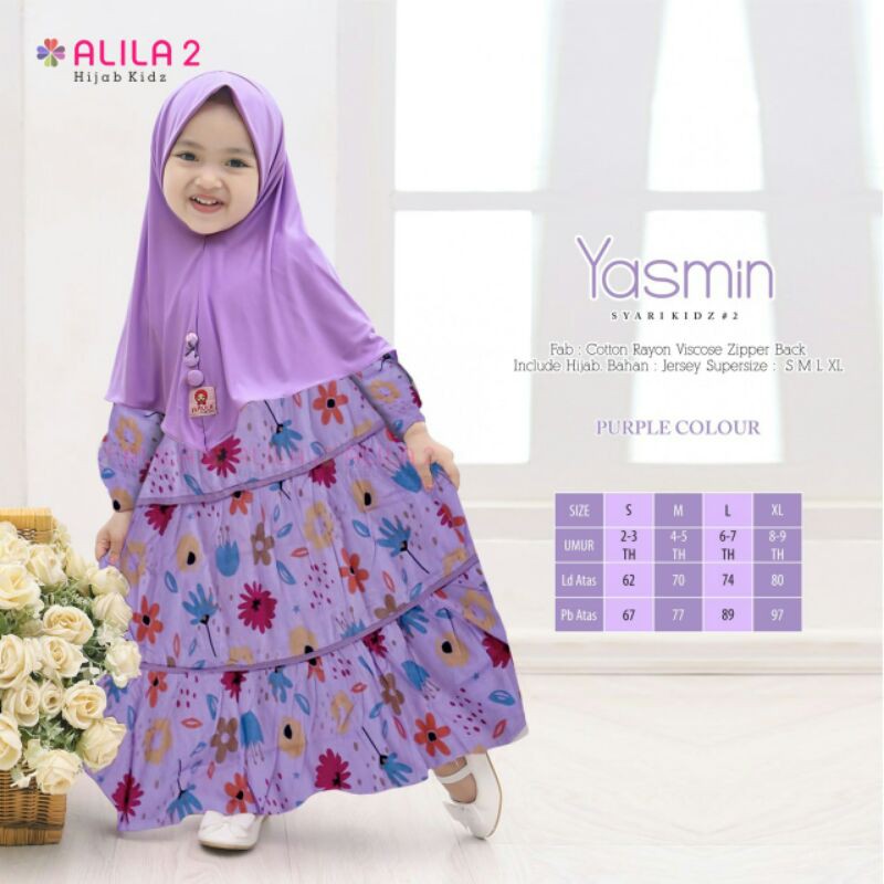 yasmin syari kids alila pakaian muslim anak include jilbab