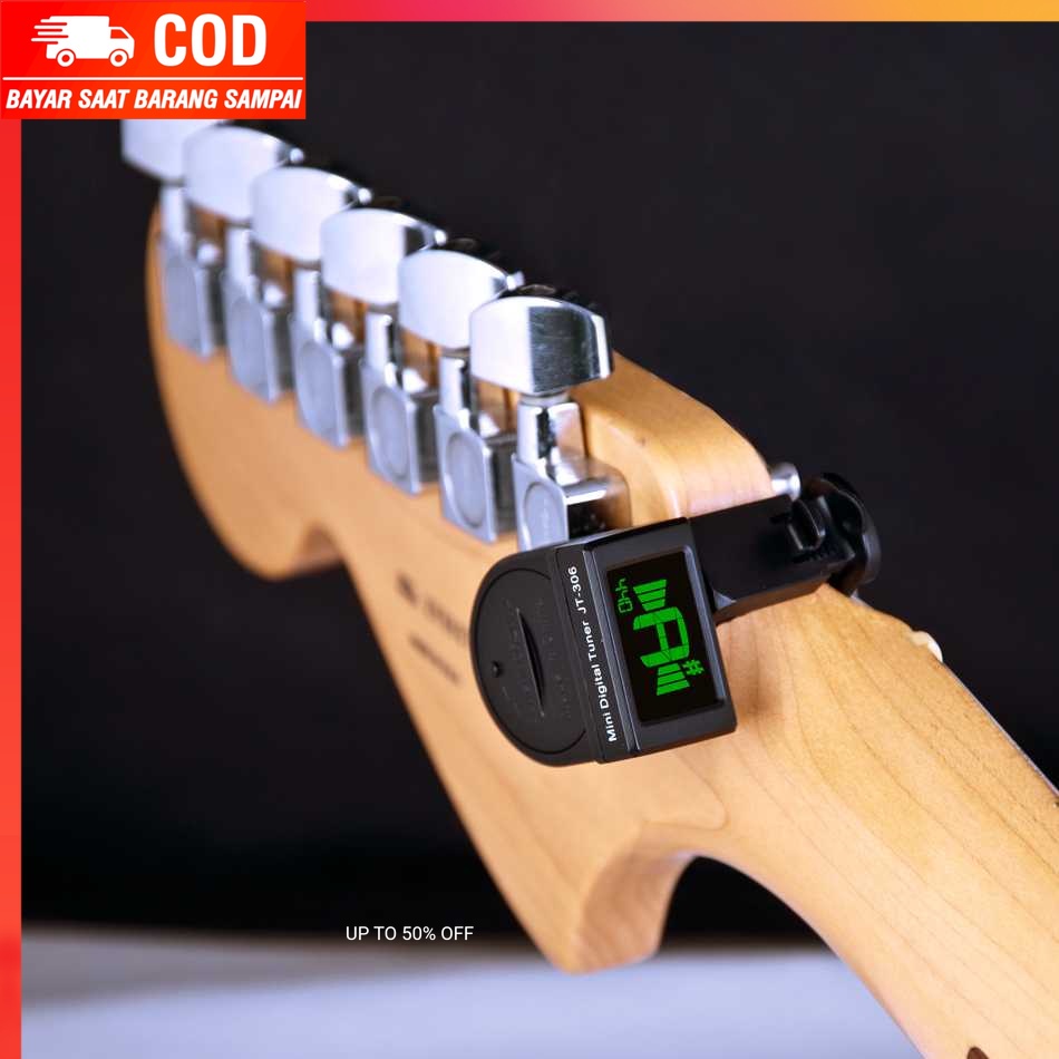 (100% BARANG ORI) JOYO Tuner Gitar Mini Clip-on - JT-306