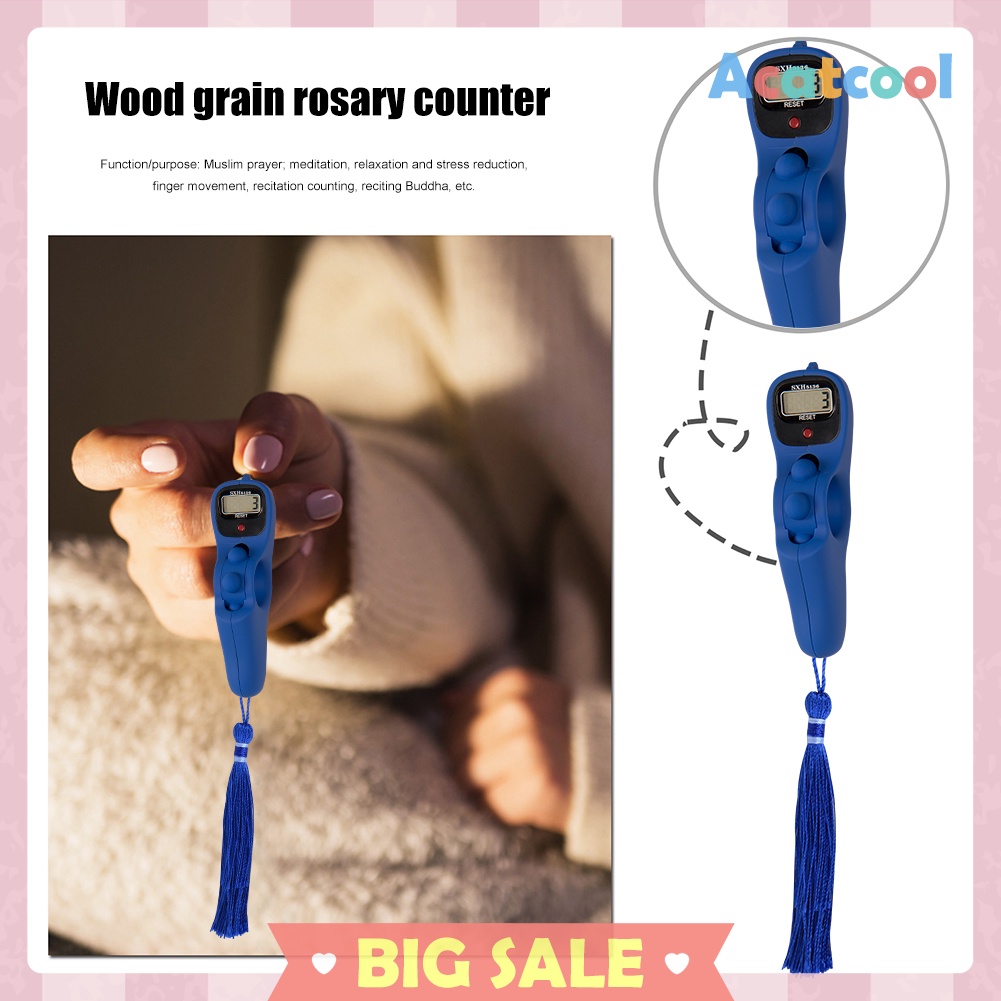 2038P LCD Digital Rosary Beads Tally Counter Tassel Decompression Tools