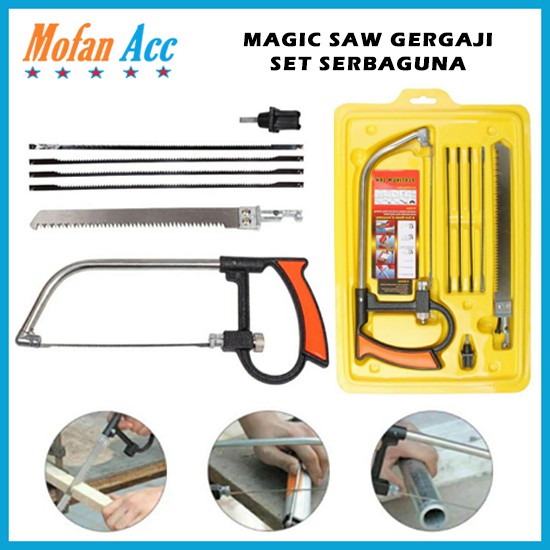 Gergaji Set Serbaguna Gergaji Besi Kaca Kayu Magic Saw Mini Gergaji Tangan Multifungsi Shopee Indonesia