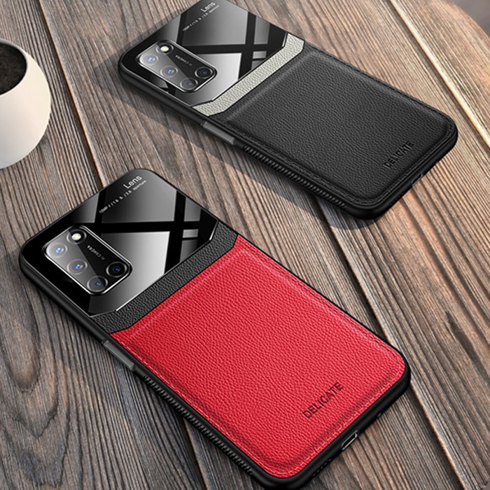 Elegant Leather Case Oppo A92 - Casing Oppo A92 Case Elegant
