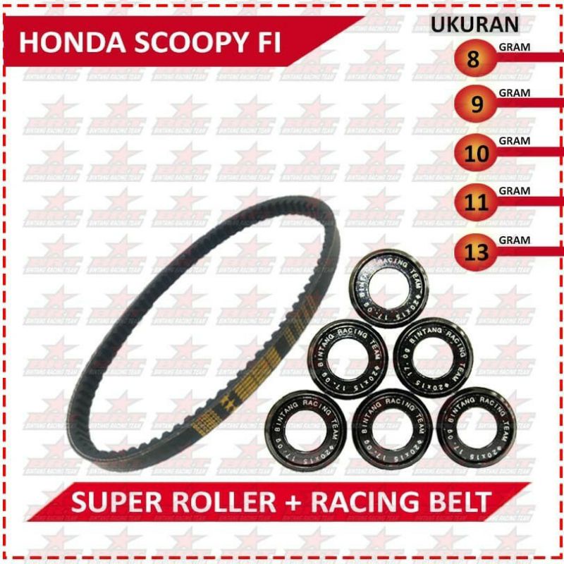 DRIVE BELT+ ROLLER RACING BEAT FI SCOOPY FI SPACY FI (NON ESP)BRT ORIGINAL VENBELT VANBELT FANBELT VENBEL VANBEL LOLER RACING LOLER BET LOLLER SCOOPY FI LOLER SPACY KAWAHARA DAYTONA TDR LOLLER SCOPY FI LOLLER BEAT FI CLD