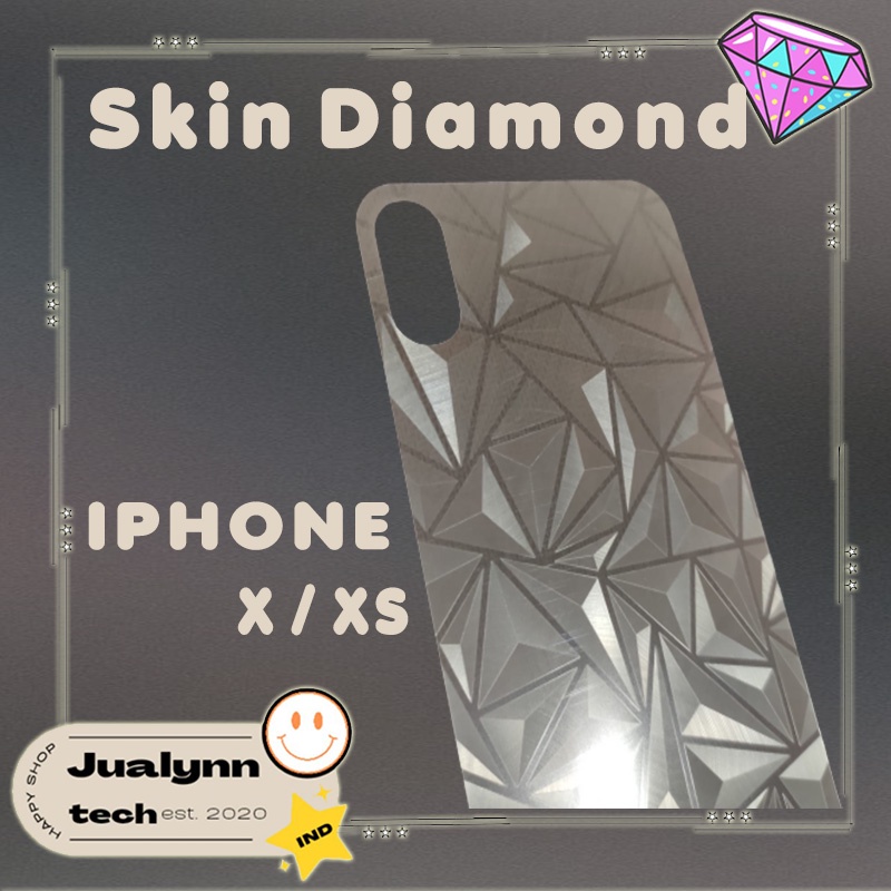 Skin Diamond HP IPHONE X / IPHONE XS Back Screen Protector Pelindung Belakang Skin Sticker Stiker Po