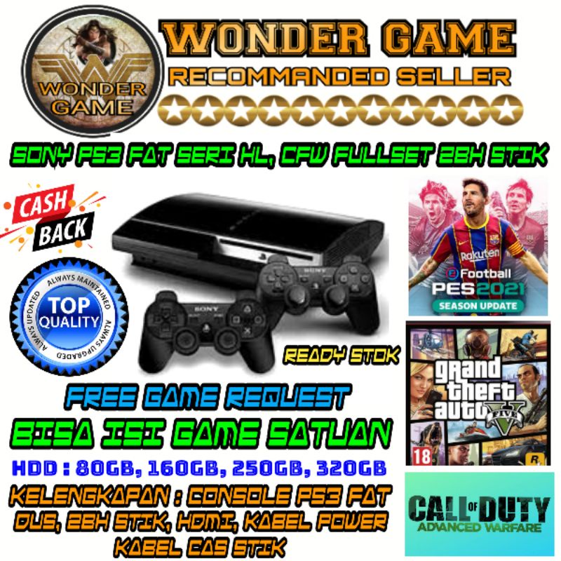 PS3 FAT SERI CECHL/HL HDD 500GB BARU VOID ASLI JEPANG SERI PALING KUAT