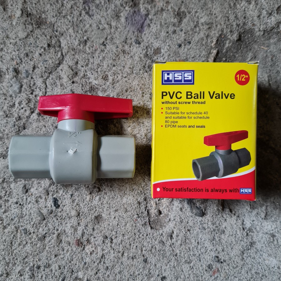 BALLVALVE PVC HSS 1/2&quot; / BALL VALVE STOP KRAN PLASTIK