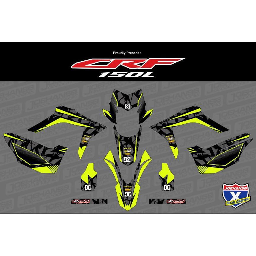 Stiker Decal Honda CRF 150 New - motif Army stabilo