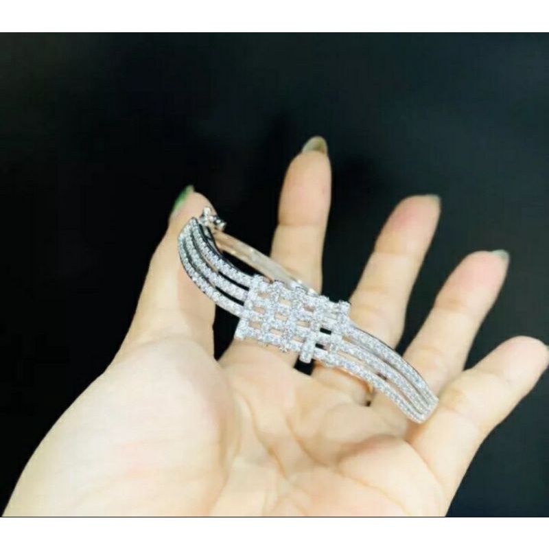 GELANG PERMATA BUKA SAMPING (COD) BANGLE SILVER