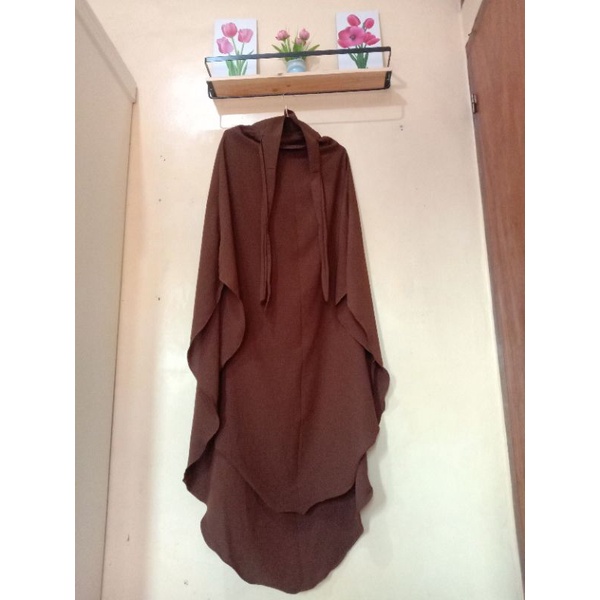 Preloved French Khimar Warna Caramel Marzan Anti UV by Maryam Afsheen