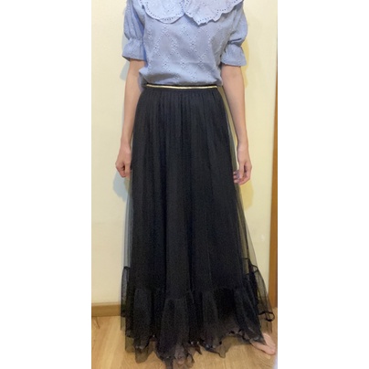 116 Rok tutu import/rok import hitam/rok panjang hitam/rok tutu hitam/maxi skirt hitam