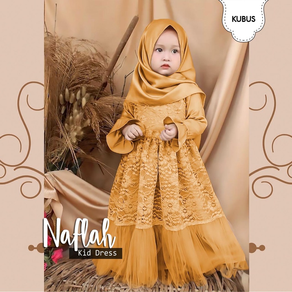 MAXI DRESS NAFLAH BRUKAT KID dM / GAMIS NAFLAH ANAK 2-4TH