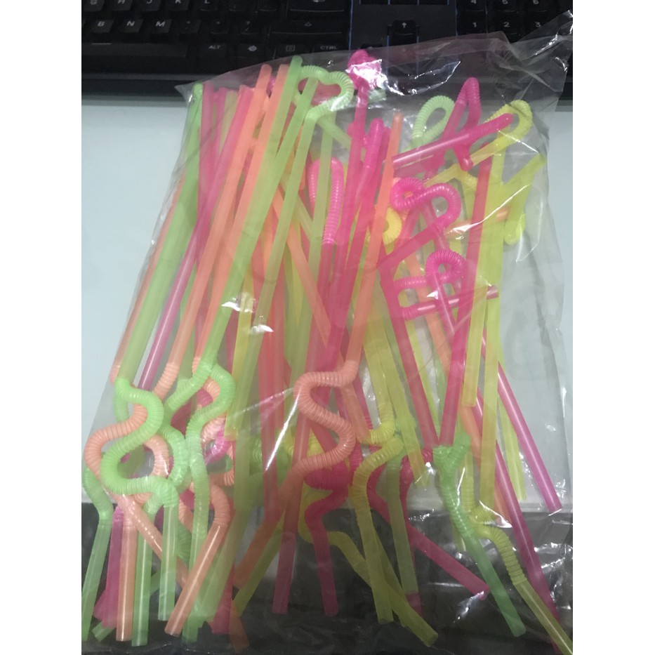 

PROMO !! Sedotan Straw Lentur Lipat Lipet tekuk-tekuk Flexible unik kemasan 1pack 50pcs
