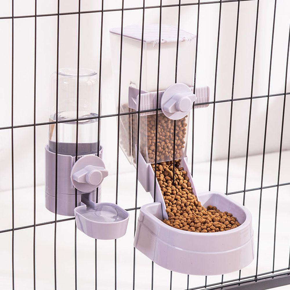 Solighter Tempat Makan Hewan Peliharaan Otomatis Untuk Kandang Peti Kucing Dispenser Bowl Rabbit Cage Hanging Bowl