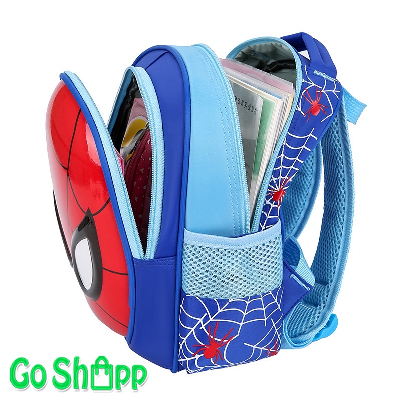 Tas Sekolah Anak Karakter Spiderman 3D Timbul Import Premium High Quality Terbaru -  Backpack Anak Sekolah SD - Tas Anak Karakter Spiderman - Tas Sekolah Anak Laki laki [BK18]