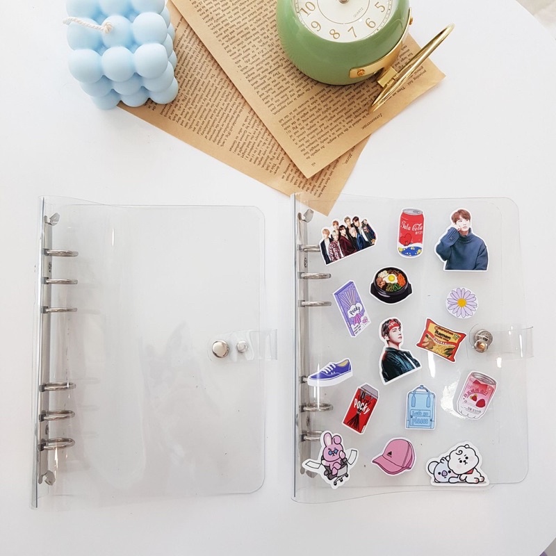 Binder A6 Buku Catatan Loose Leaf 6 Ring Agenda Kegiatan Harian Binder Uang Akuntansi Diary Buku Pelajaran Buku Tulis-2