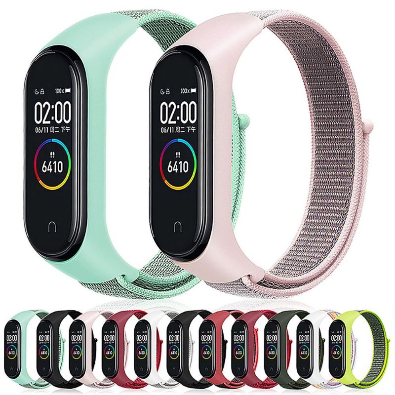 Strap Mi Band 3/4 Nilon Tali Pengganti Xiaomi Mi Band 5/6 Nilon Warna Warni