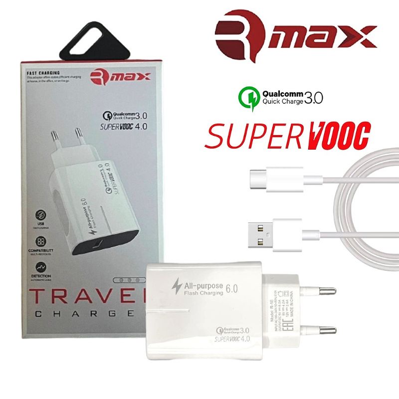 (R-MAX) CHARGER TYPE C SUPER VOOC FLASH CHARGING 6A RENO 2 2F RENO 4 RENO 5 REALME 7 7i 5 PRO XT X2