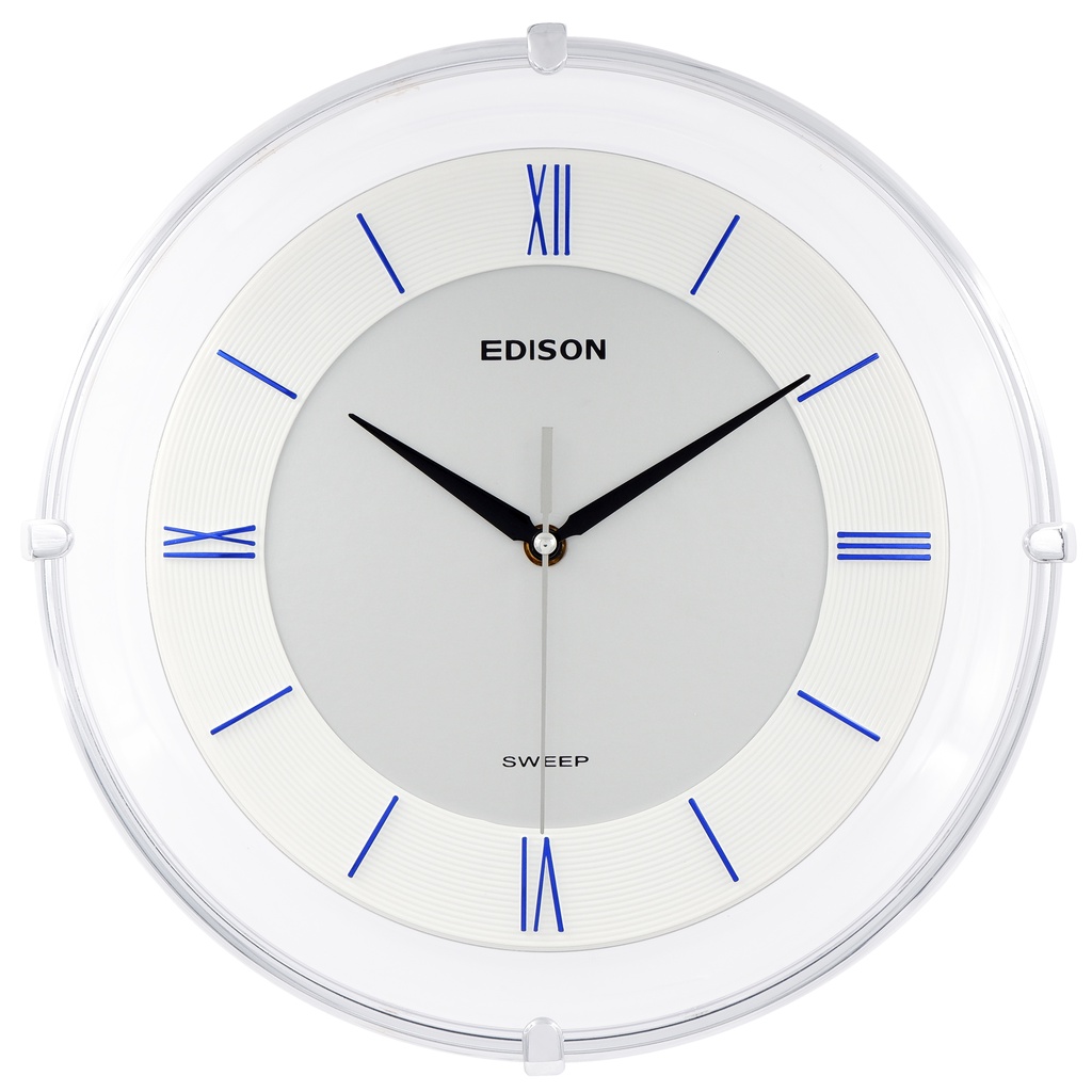 Jam Dinding Edison Sweep ES 331 TX Chrome Timbul Diameter 330mm 33cm