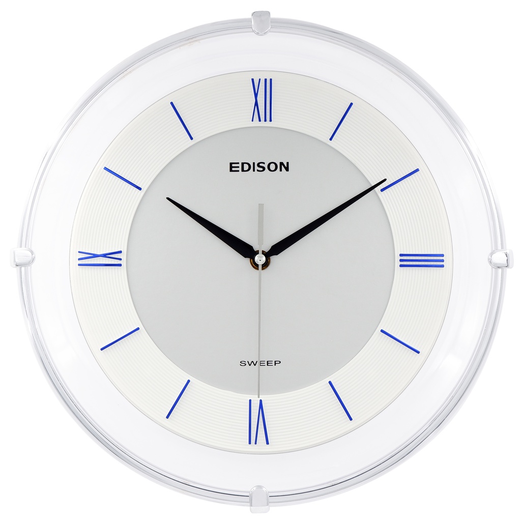Jam Dinding Edison Sweep ES 331 TX Chrome Timbul Diameter 330mm 33cm