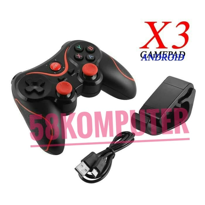 X3 Gamepad Stick Bluetooth Wireless Hp Nirkabel Dengan Dudukan - Dudukan Nirkabel Gamepad X3 Wireless Bluetooth Pc Hp Android Smartphone