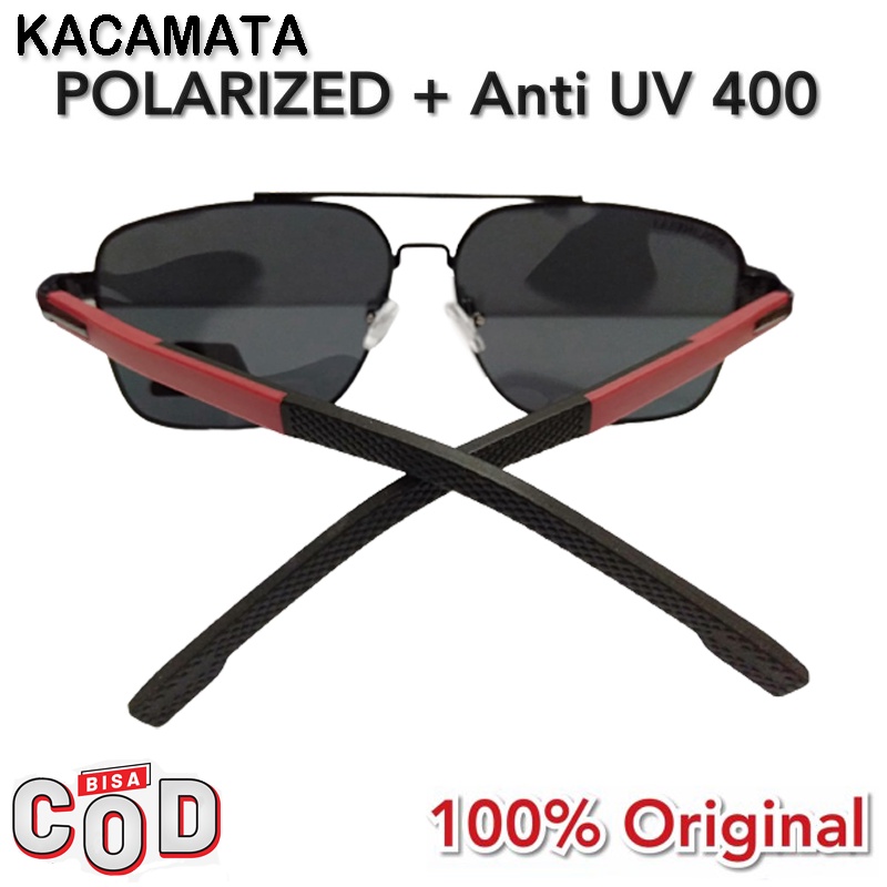 Kacamata Hitam Polarized Pria Wanita Square Frame Sunglasses Style Retro Ultraviolet Glare Blocking Kaca mata Anti Silau  Lensa Polarised / Polinelli