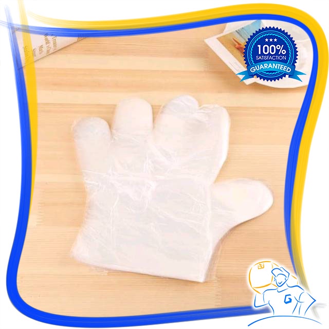 Sarung Tangan Plastik Bening Sekali Pakai Pelindung Tangan Higienis Dispossable Gloves Isi 100 Pcs