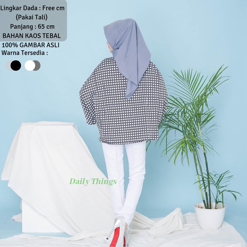 Dailythings Blouse Batwing Love FIT XXL Jumbo Blouse Kantor