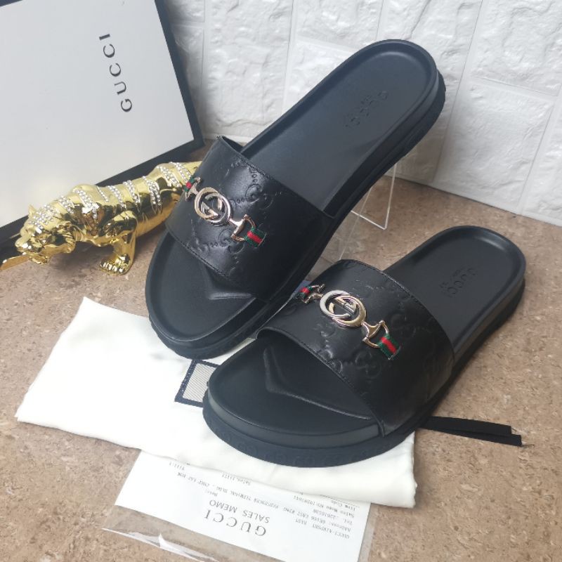 sandal pria slide Gc sendal flat selop cowok P1SHOES mirror