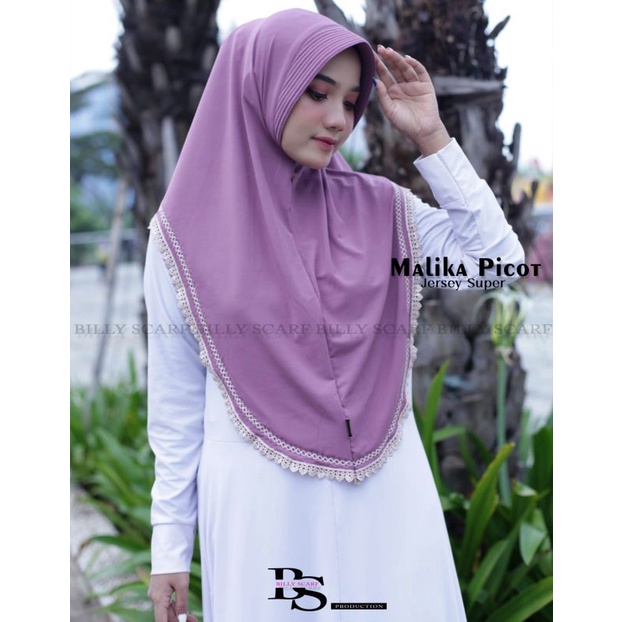 Jilbab Hijab Kerudung Bergo Instan Renda Malika Original Billy Scarf