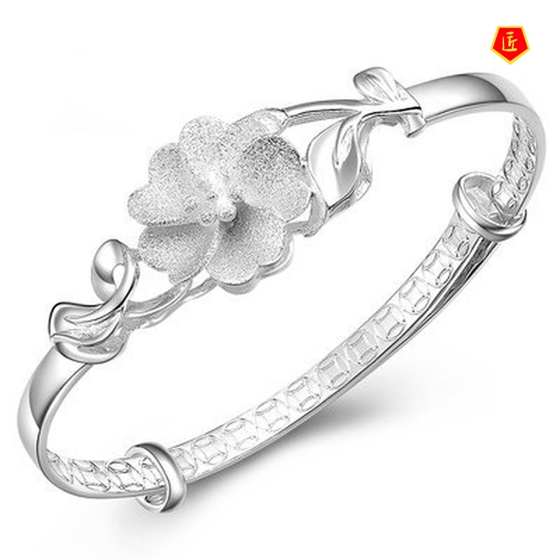 [Ready Stock]Silver Frosted Flower Bracelet Fashion Elegant