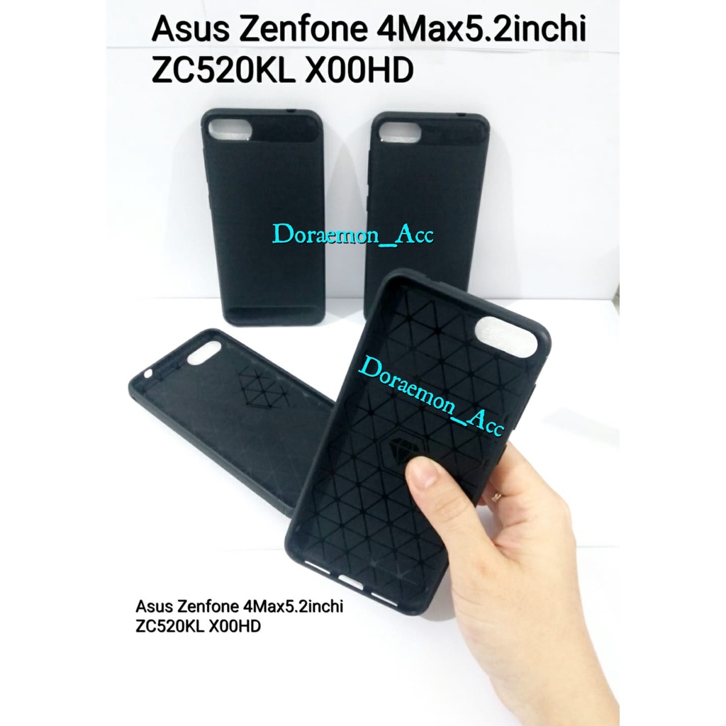 SoftCase Fiber Carbon Silikon Asus Zenfone 4 Max 5.2inchi ZC520KL X00HD