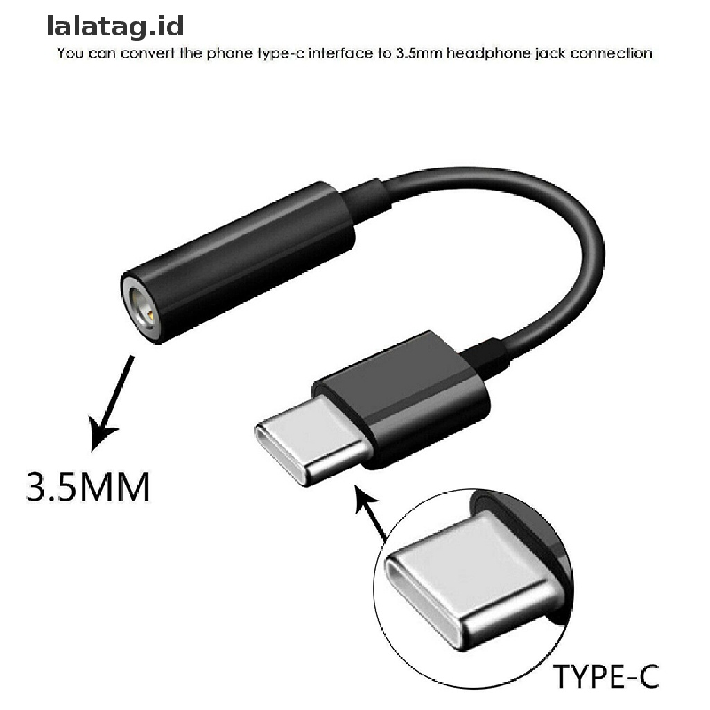 (Flyag) Kabel Adapter USB Tipe-C Ke Jack Audio Aux 3.5MM Untuk Earphone / Headphone