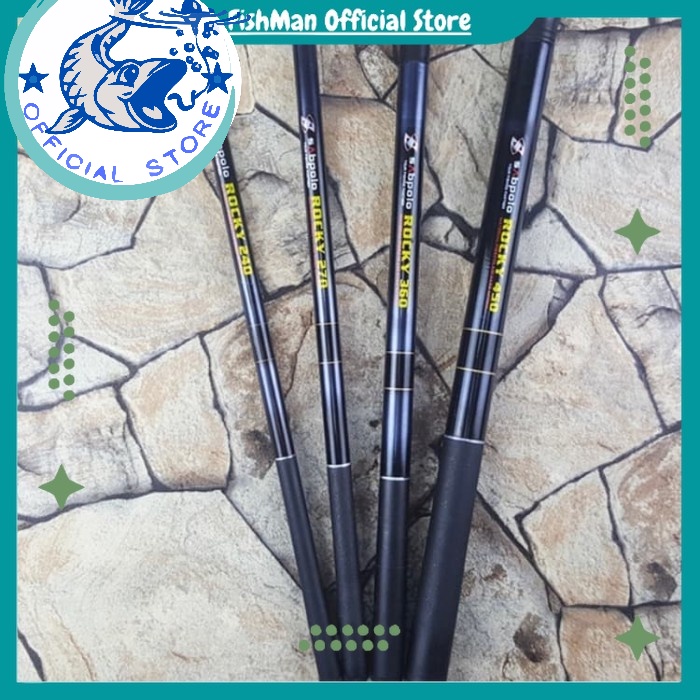 Alat Joran Pancing Tegek Ruas Pendek Rocky 450 Hard Action Fiber
