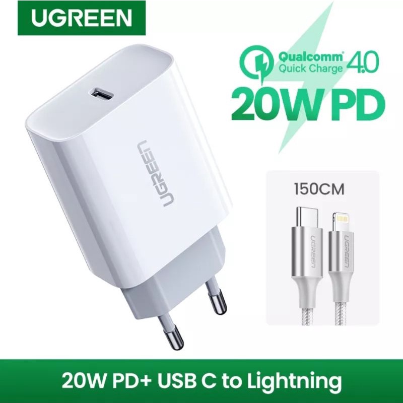 Ugreen Charger IPhone 14 13 12 11 8 X XR XS MAX Pro Support Power Delivery 20W Fast Charging