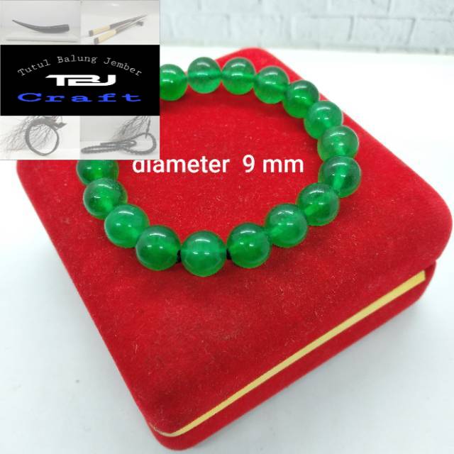 Gelang batu giok hijau tembus TBJcraft