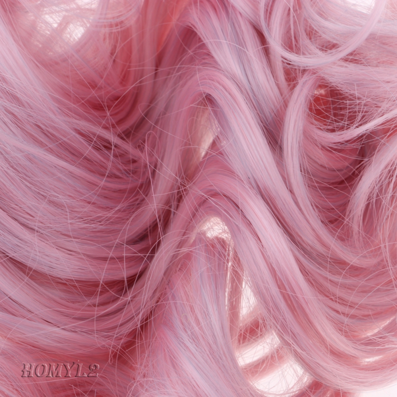 Wig Keriting Warna Pink Untuk Boneka 1/3 Bjd Ukuran 60cm