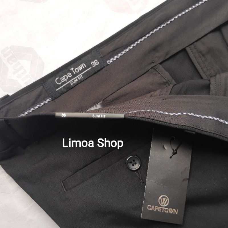 Celana Pria Formal CAPE TOWN Slimfit Warna Hitam ( Carrefour ) CT 01