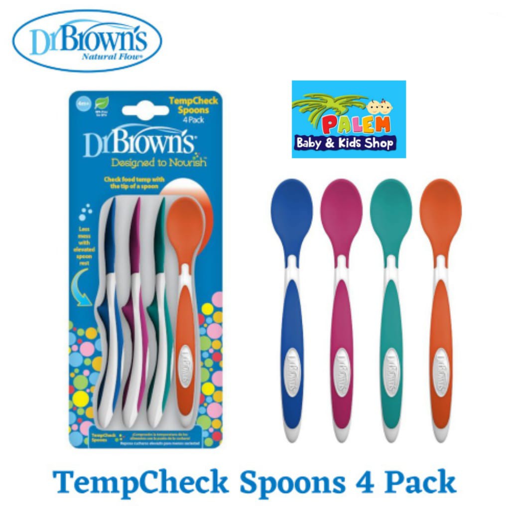 Dr Brown's - TempCheck Spoons 4pcs/Sendok Makan Bayi TF024