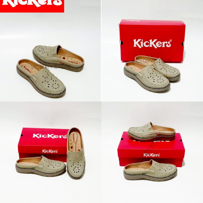 SEPATU SLOP CEWE / SEPATU KICKERS SLOP WANITA - Krem, 36