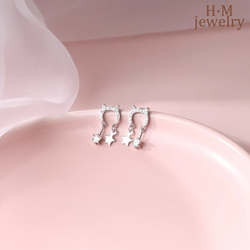 Anting Tusuk Motif Kucing Simple Kualitas Tinggi Untuk Wanita