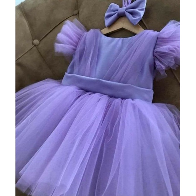 Baju pesta bayi ungu Lilac premium handmade