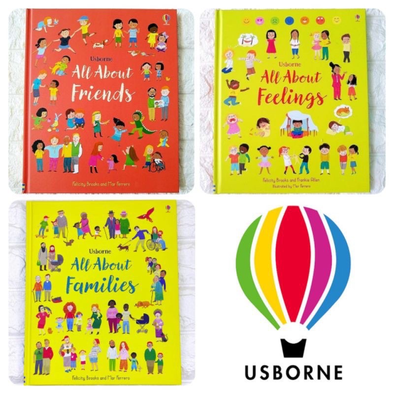 Usborne All about Feelings, Families, Friends Diversity, Worries & Fears Set Buku Import Anak